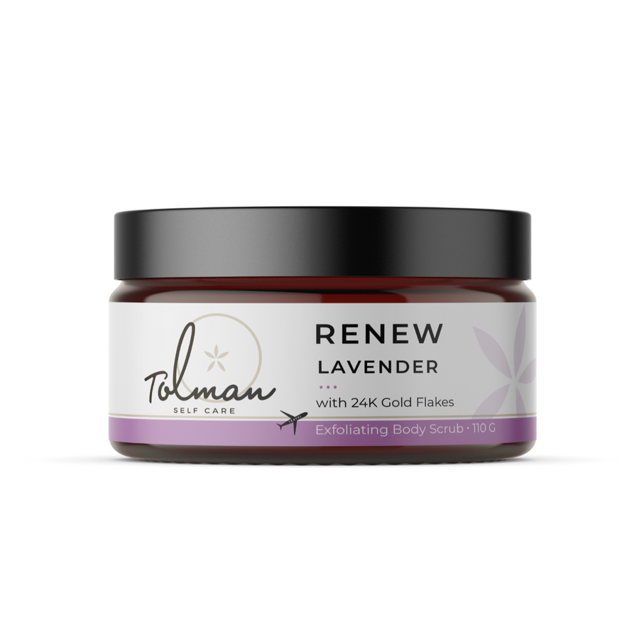 Lavender Renew Salt Scrub Exfoliate with 24k Medicinal Gold Flakes
